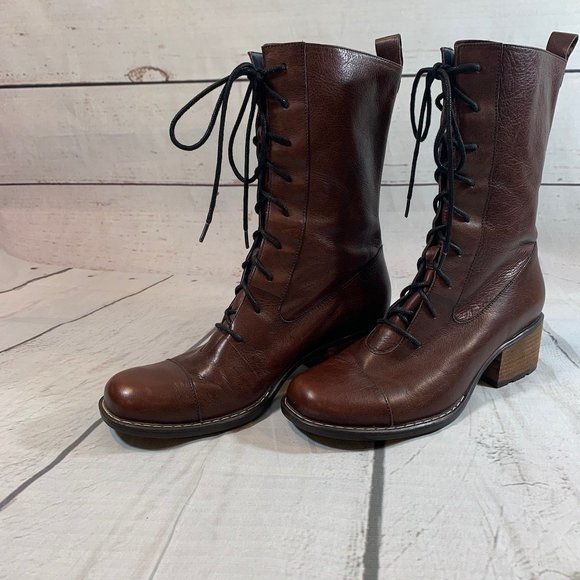 clarks brown lace up boots